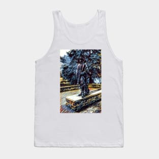 Stevie Ray Vaughan Statue - Austin, Texas - Graphic 1 Tank Top